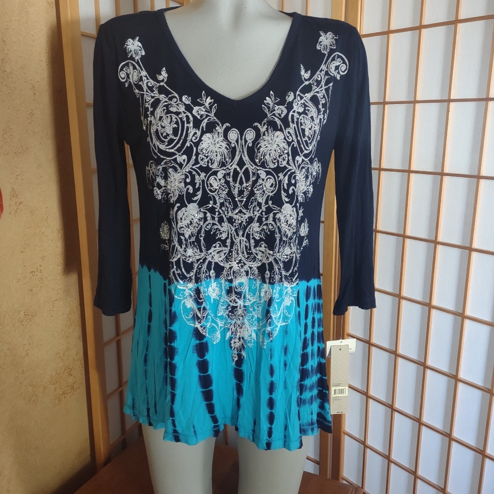 Laura Ashley, NEW, embellished top, small
